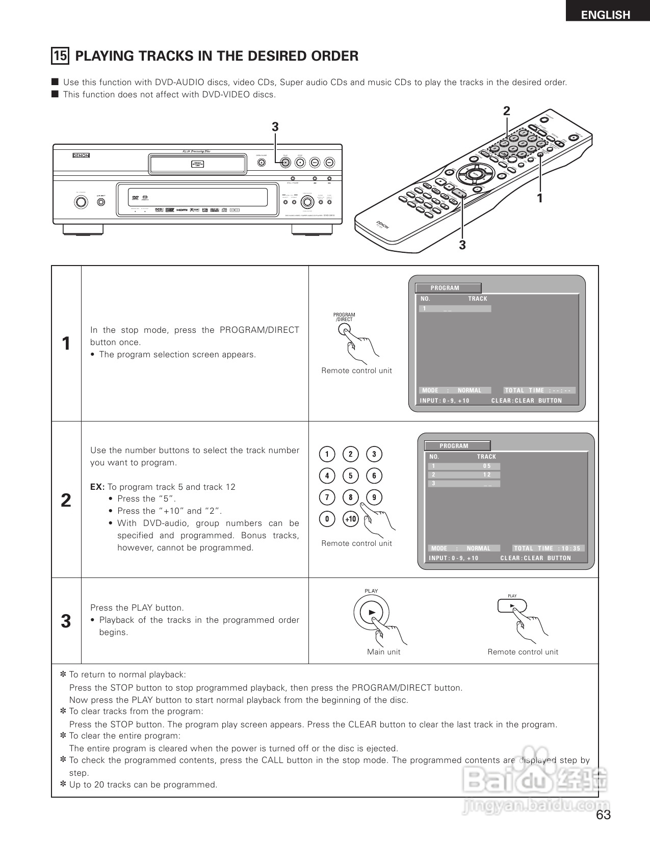 DENON DVD音频-视频/超级CD播放机DVD-3910说明书:[4]