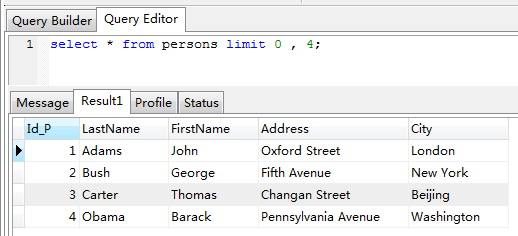 MySQL数据库limit分页、排序-SQL语句示例
