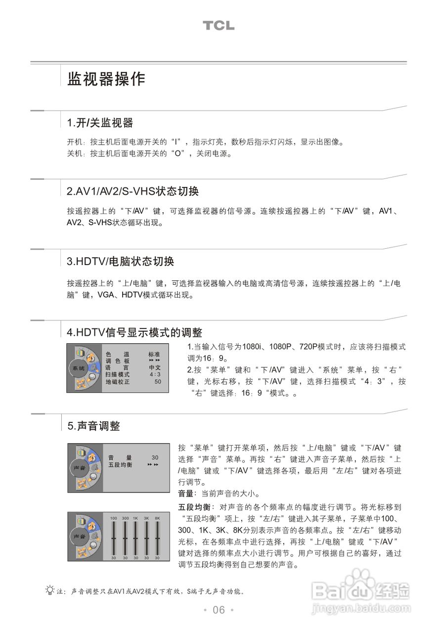 TCL王牌MC15P监视器使用说明书