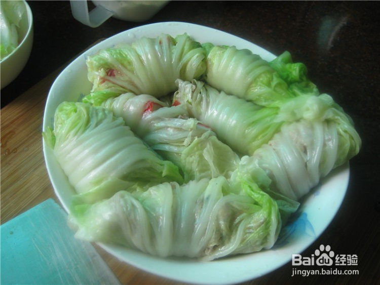 好吃的蟹柳白菜卷