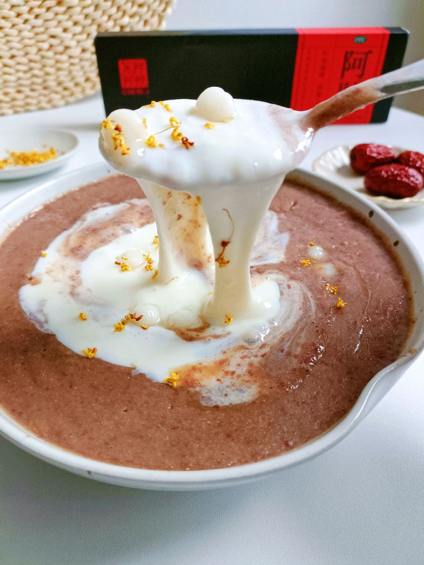 阿胶麻薯牛奶红豆沙
