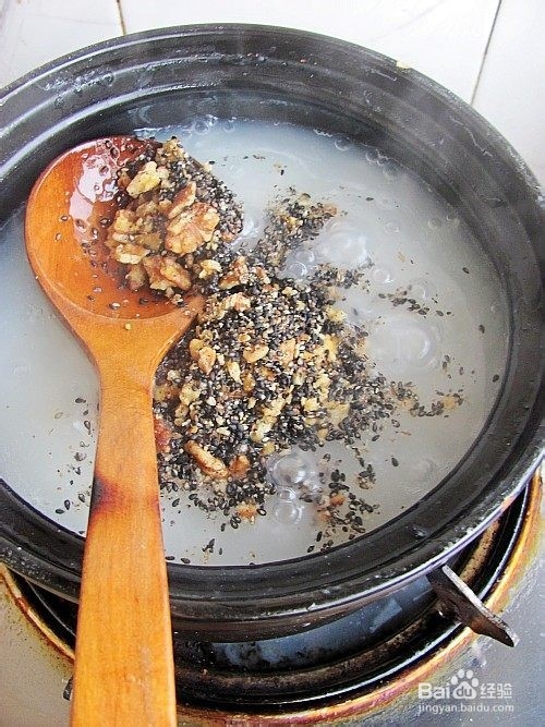 黑芝麻核桃粥