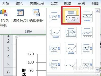 EXCEL怎么让折线图的图表布局显示布局2效果