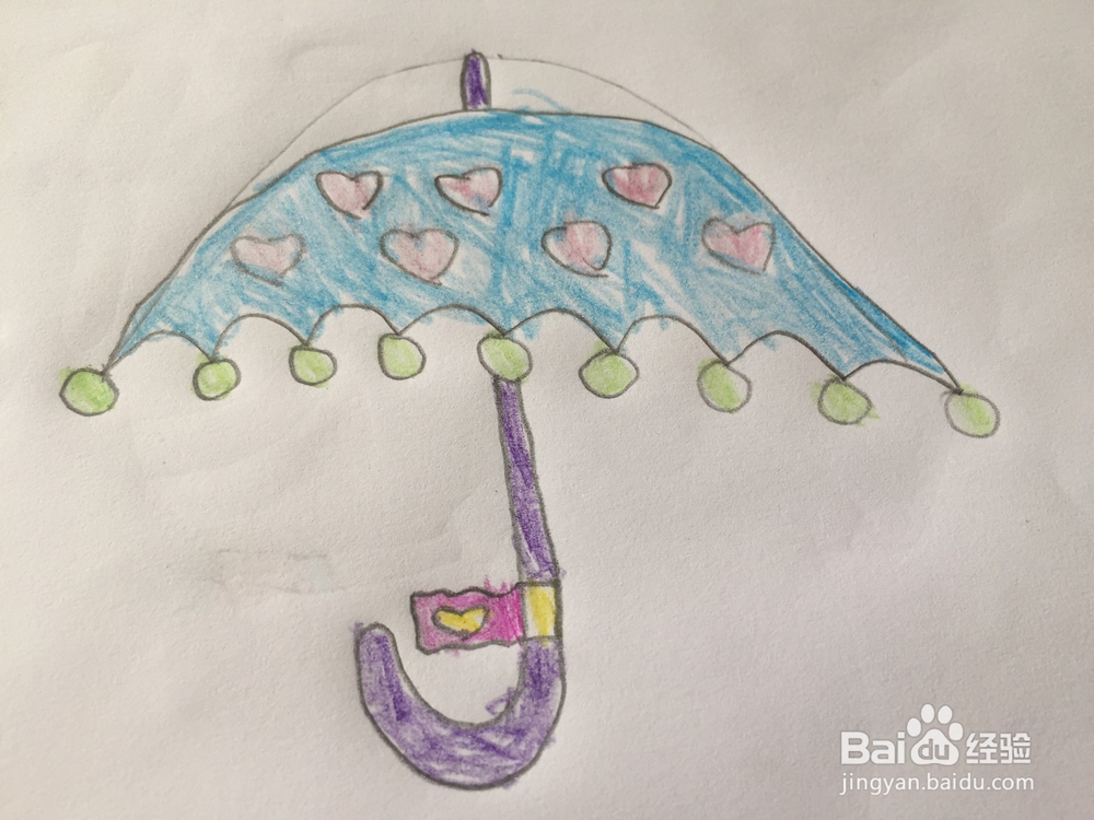 怎样简画雨伞