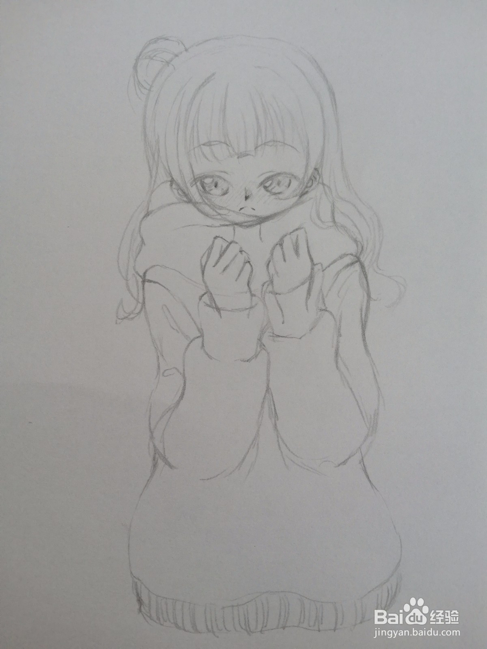 穿着毛衣的漫画人物画法