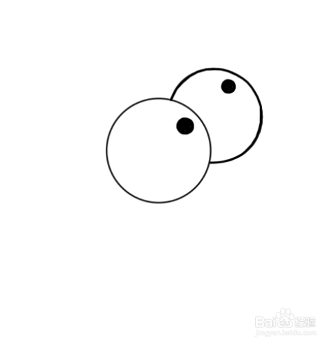 一只大眼睛的鸟儿的简笔画