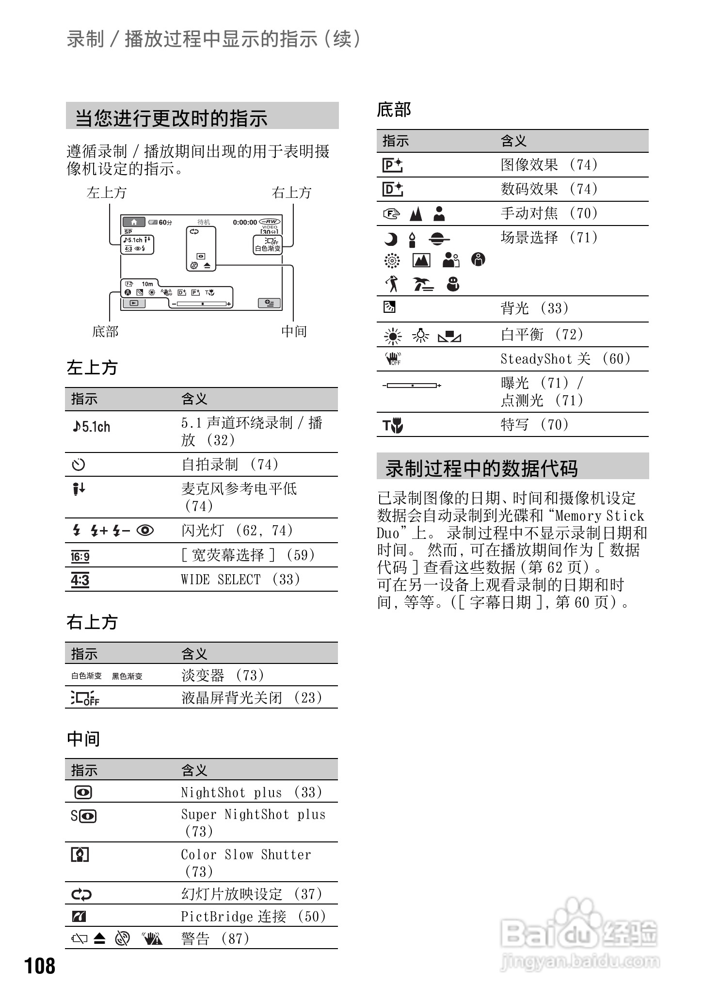 索尼DCR-DVD308E数码摄像机使用说明书:[11]