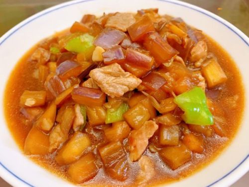 青椒肉片烧茄子