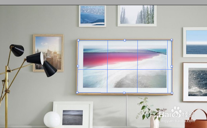 PS给客厅画框更换图片