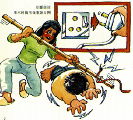 在家里，发现有人触电了，怎么办？