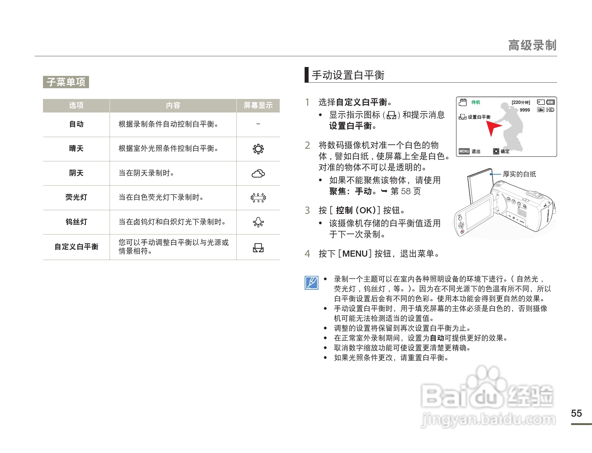 三星HMX-F80SP摄像机使用说明书:[6]