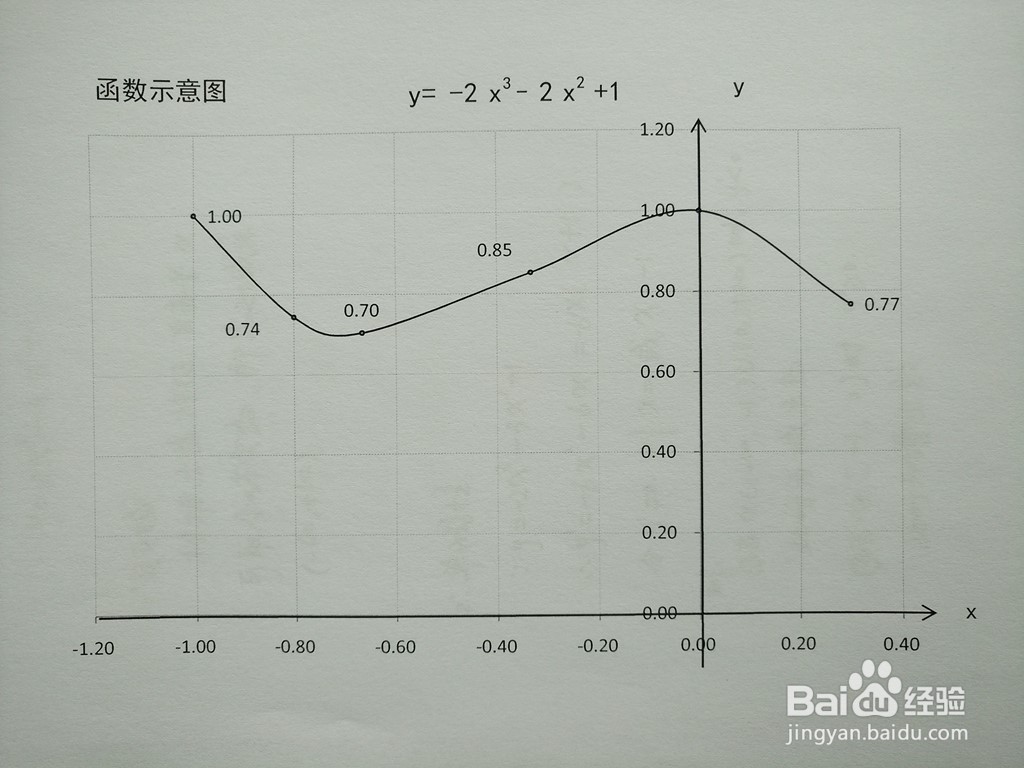 函数y=-2x^3-2x^2+1的图像