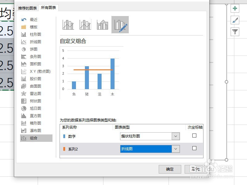 Excel柱形图如何添加一条折线