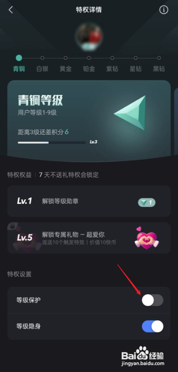 快手如何关闭等级保护?