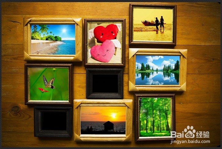 光影魔术手多画框木质咖啡黄墙纸卡片怎么做