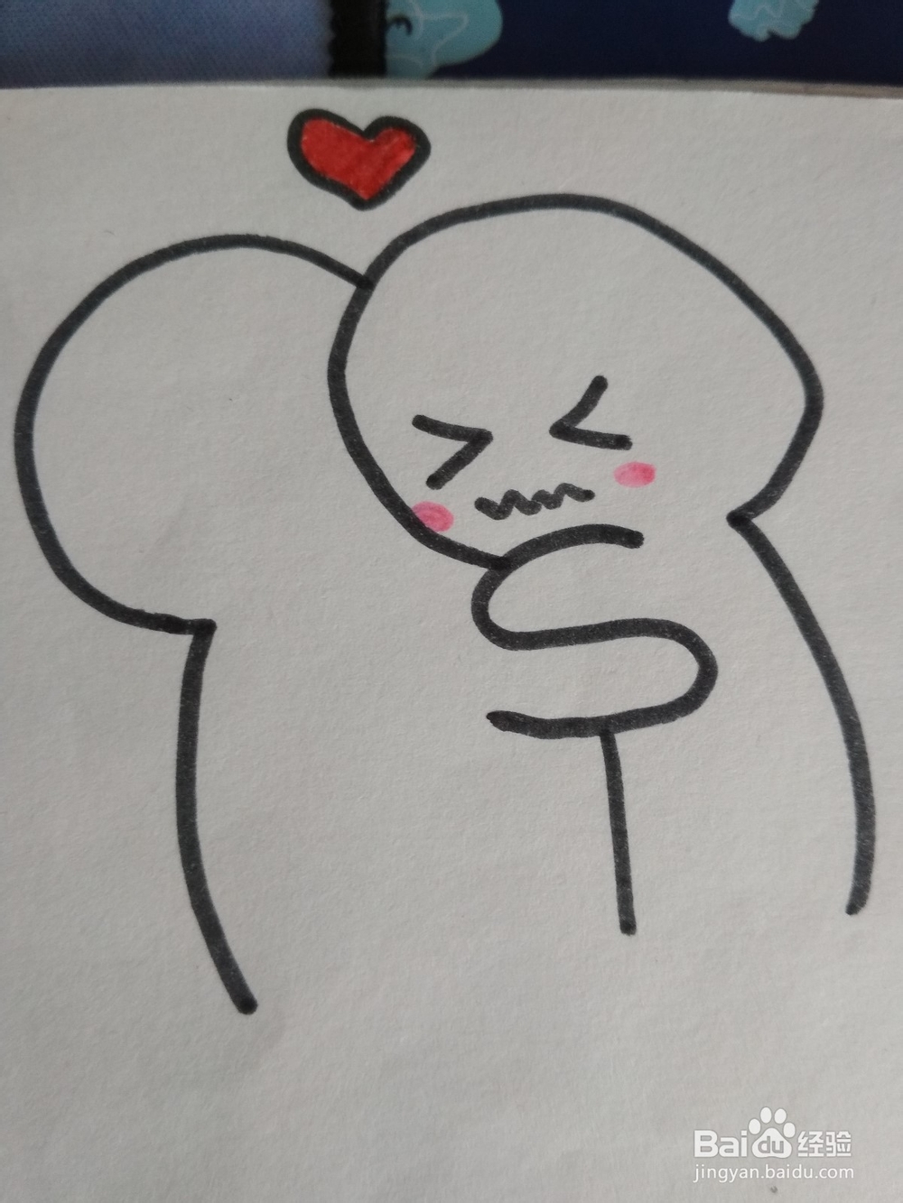 如何画出简笔拥抱小人