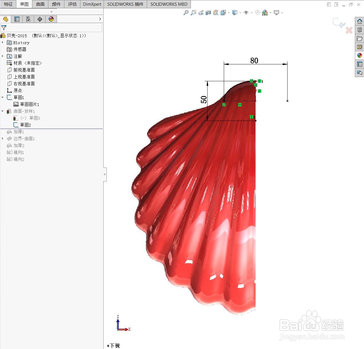 用SolidWorks绘制一个贝壳