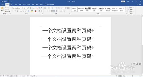 一个文档设置两种页码