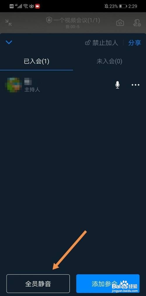 钉钉视频会议全员静音在哪打开