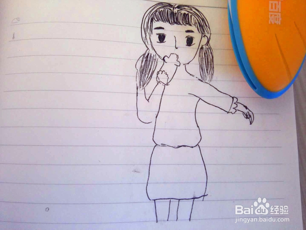 唱歌的小女孩简笔画