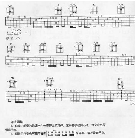 怎样看吉他独奏谱求高手请教！有图！