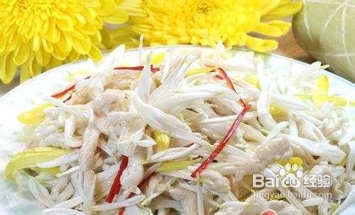 瘦身低热量小炒菊花炒鸡丝