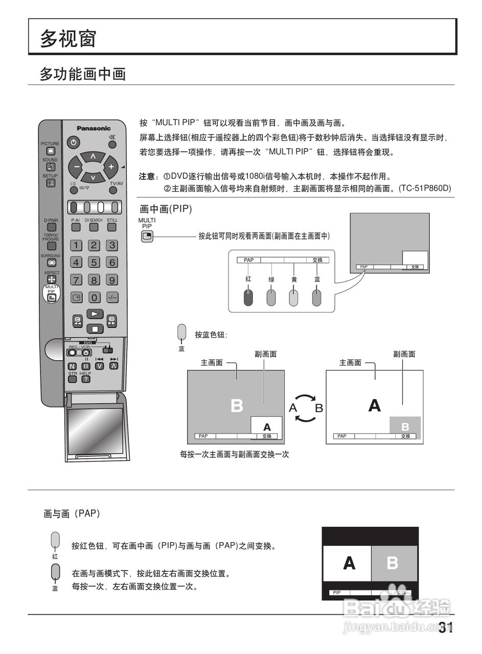 松下TC-56P800D投影式彩电使用说明书:[4]