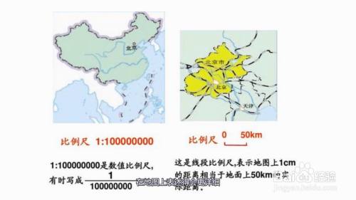 而比例尺的分母越小比例尺越大, 在地圖上表述得會更詳細.