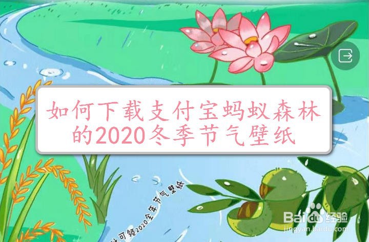 <b>如何下载支付宝蚂蚁森林的2020冬季节气壁纸</b>