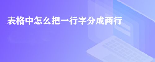 表格中怎么把一行字分成两行