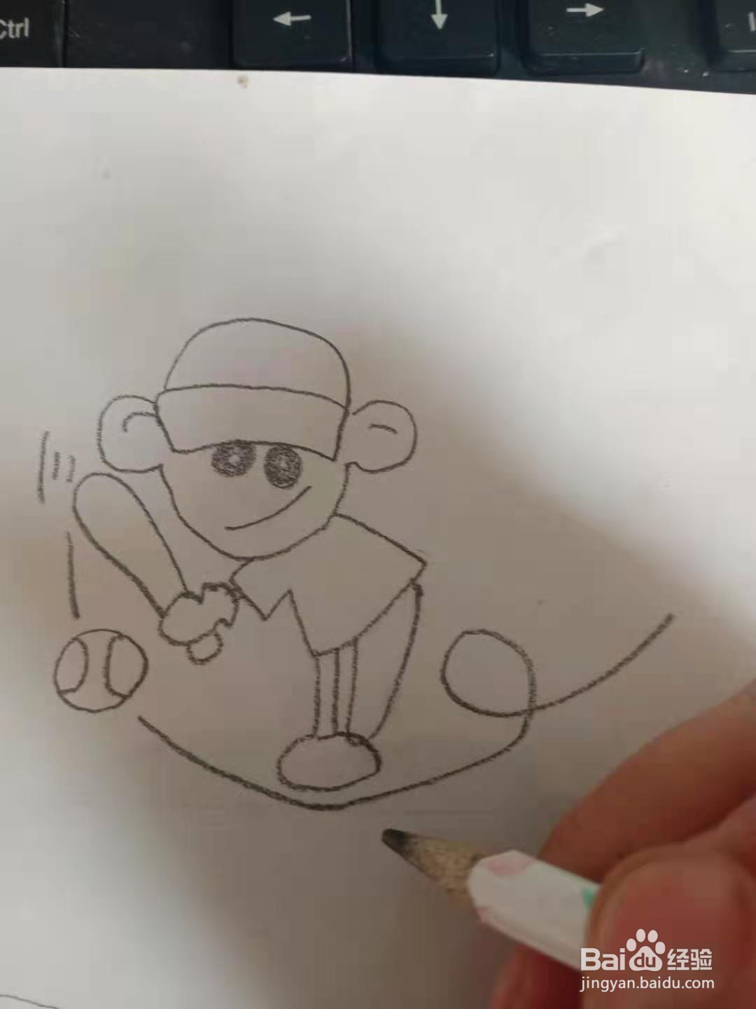 棒球小子的简笔画
