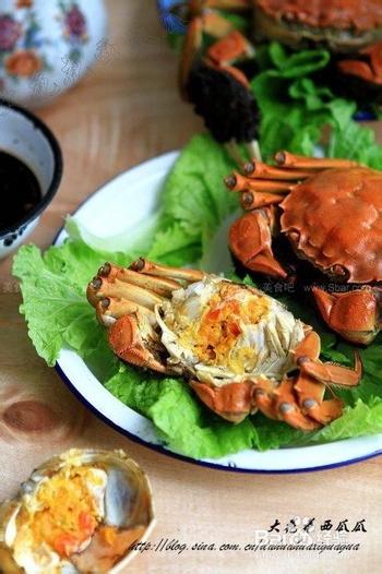 花雕醉蒸大闸蟹“海鲜菜谱”