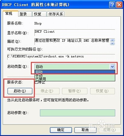 xp电脑如何自动获取IP地址，如何启动DCHP