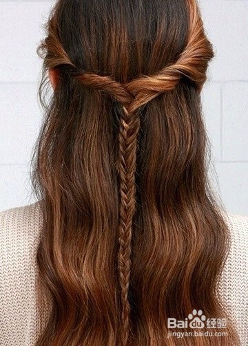 鱼骨辫公主半盘发