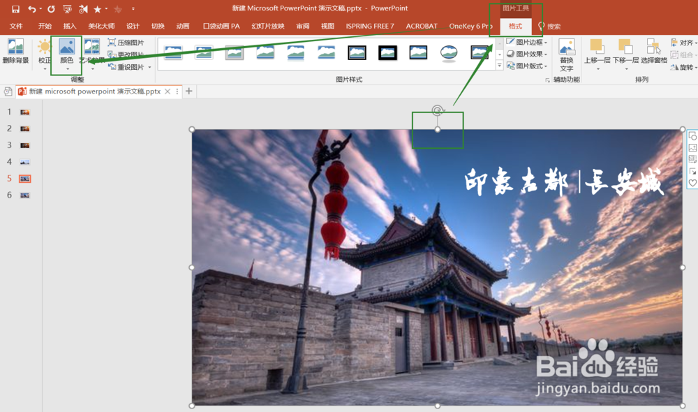 office2016版PPT中如何将彩色图片改为黑白色?