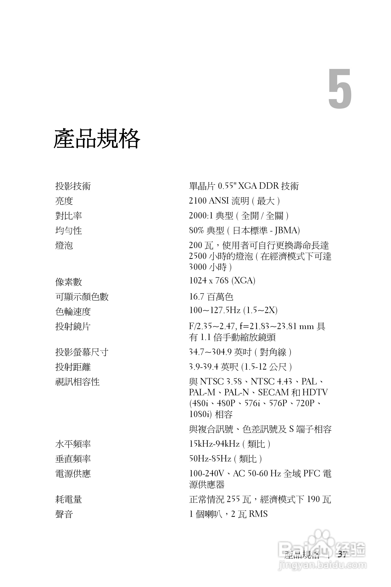 DELL 1800MP投影机说明书:[20]