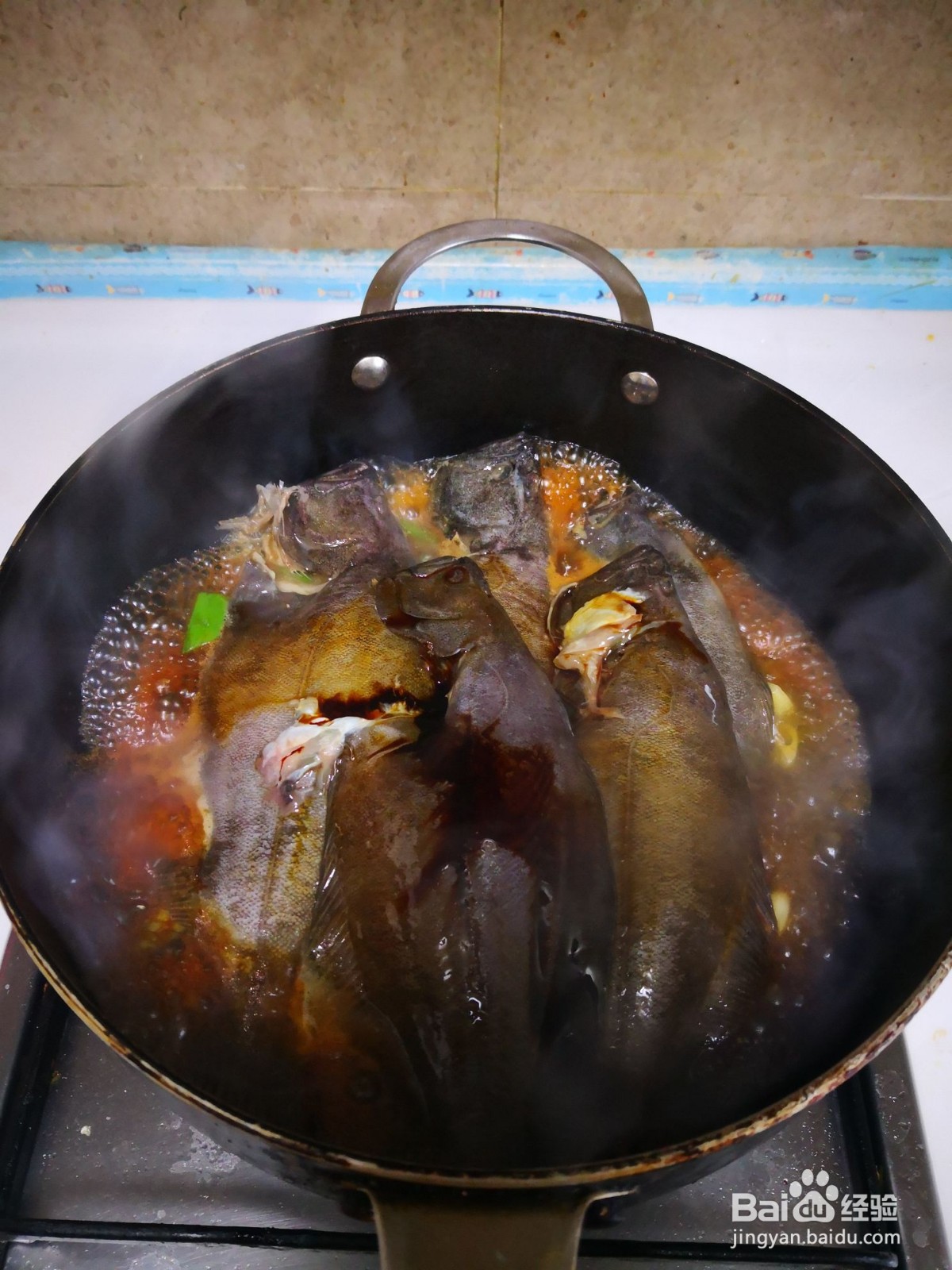 家常红烧比目鱼