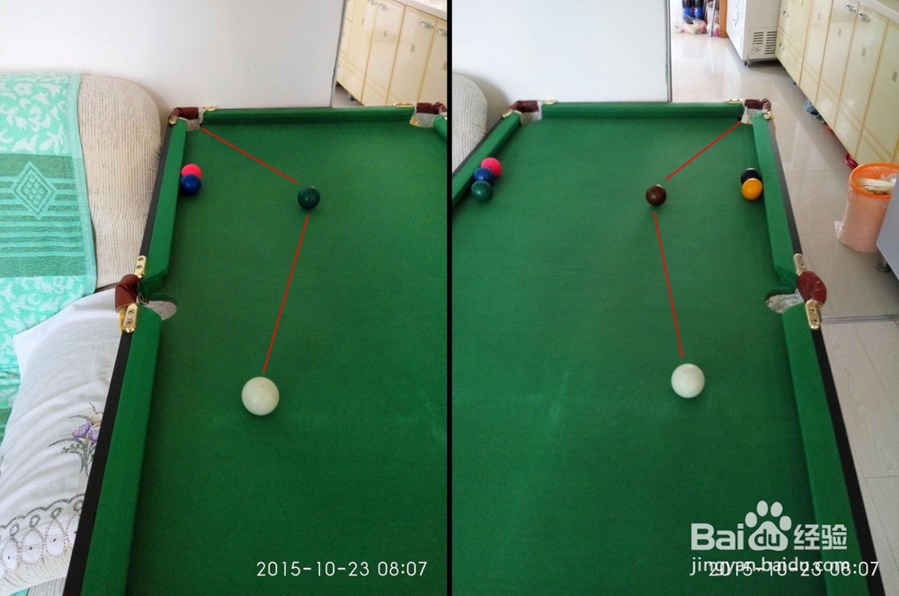 用最低成本练习台球进球点记忆和击球姿势方法