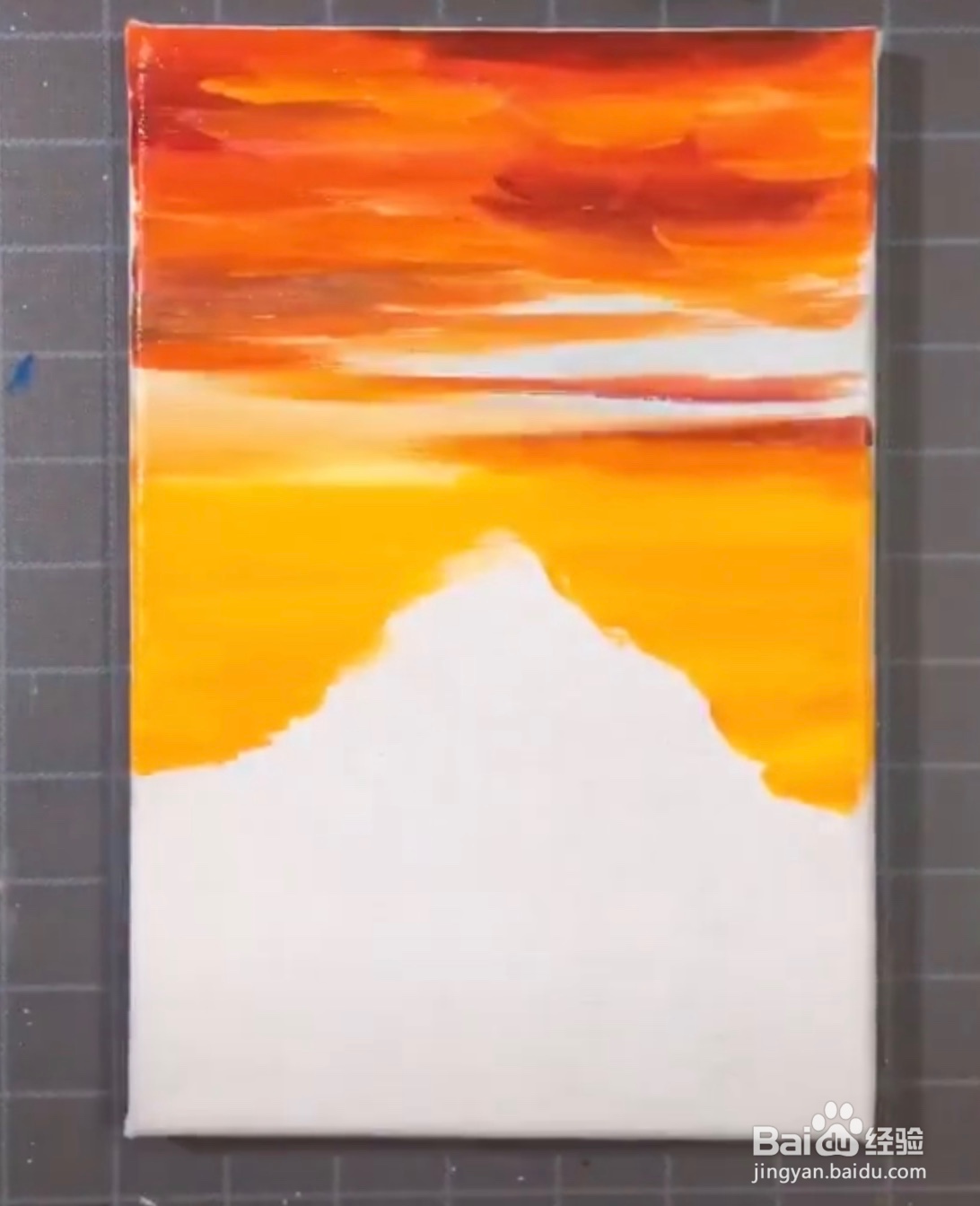 教你用刮刀绘画夕阳的雪山