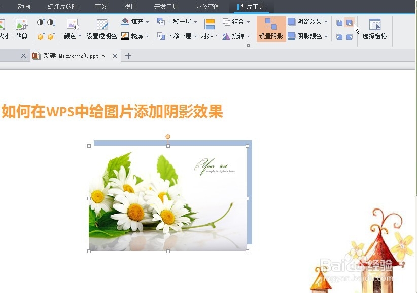 WPS中如何给图片添加阴影效果