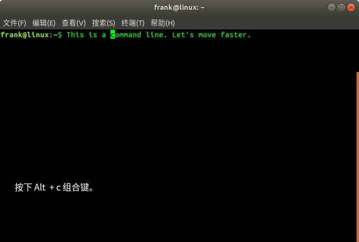 使用键盘快速在 Linux 终端的命令文本中移动