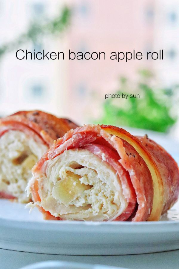 鸡肉培根苹果卷