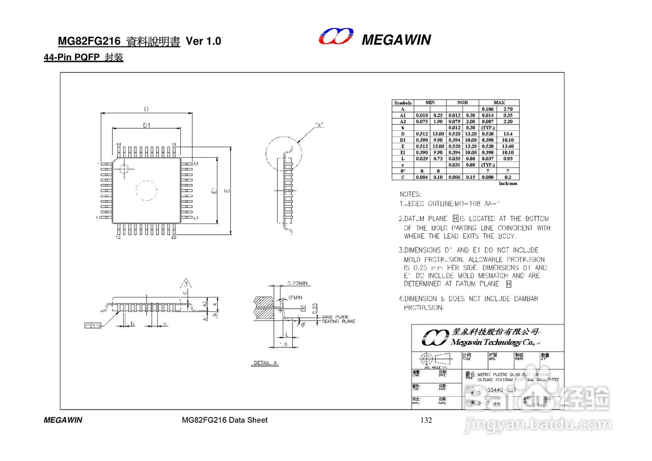 MEGAWIN MG82FG216 8 位微处理器用户手册:[14]