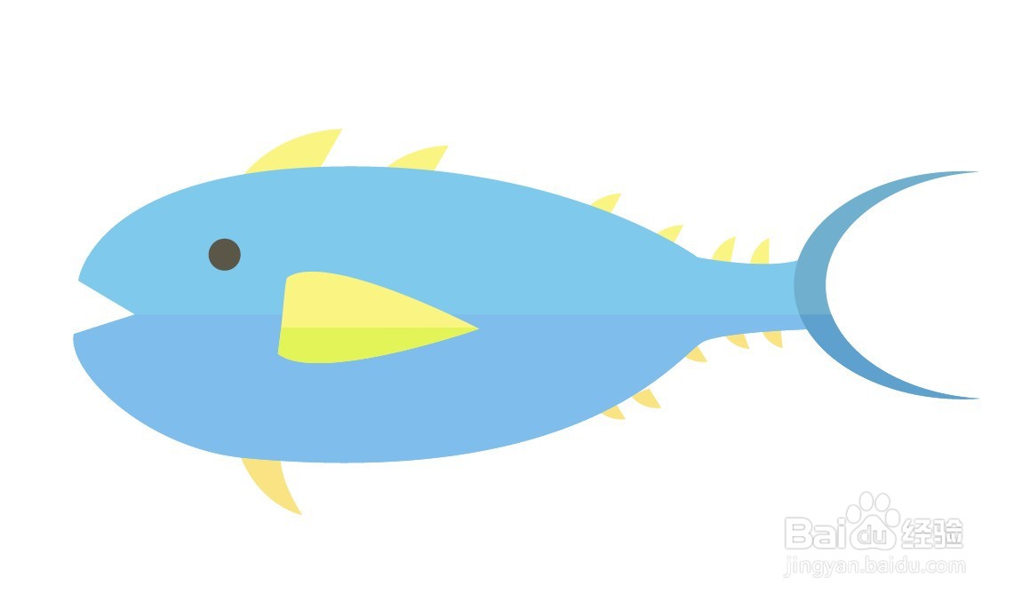 Illustrator绘制扁平小鱼的教程