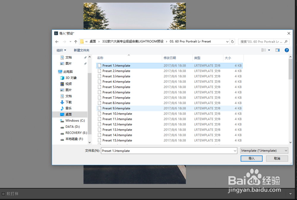 Lightroom如何导入预设文件
