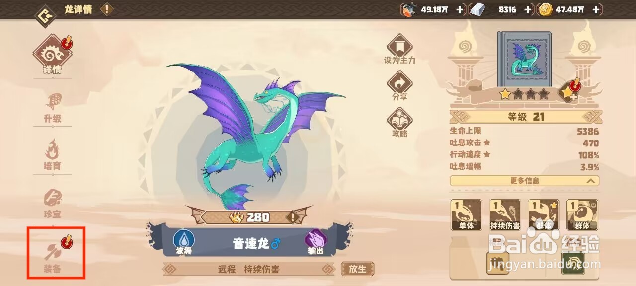 驯龙高手旅程音速龙如何穿戴装备？