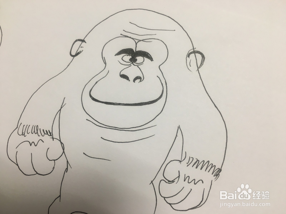 简笔画：手绘一只猩猩 儿童美术 幼儿绘画