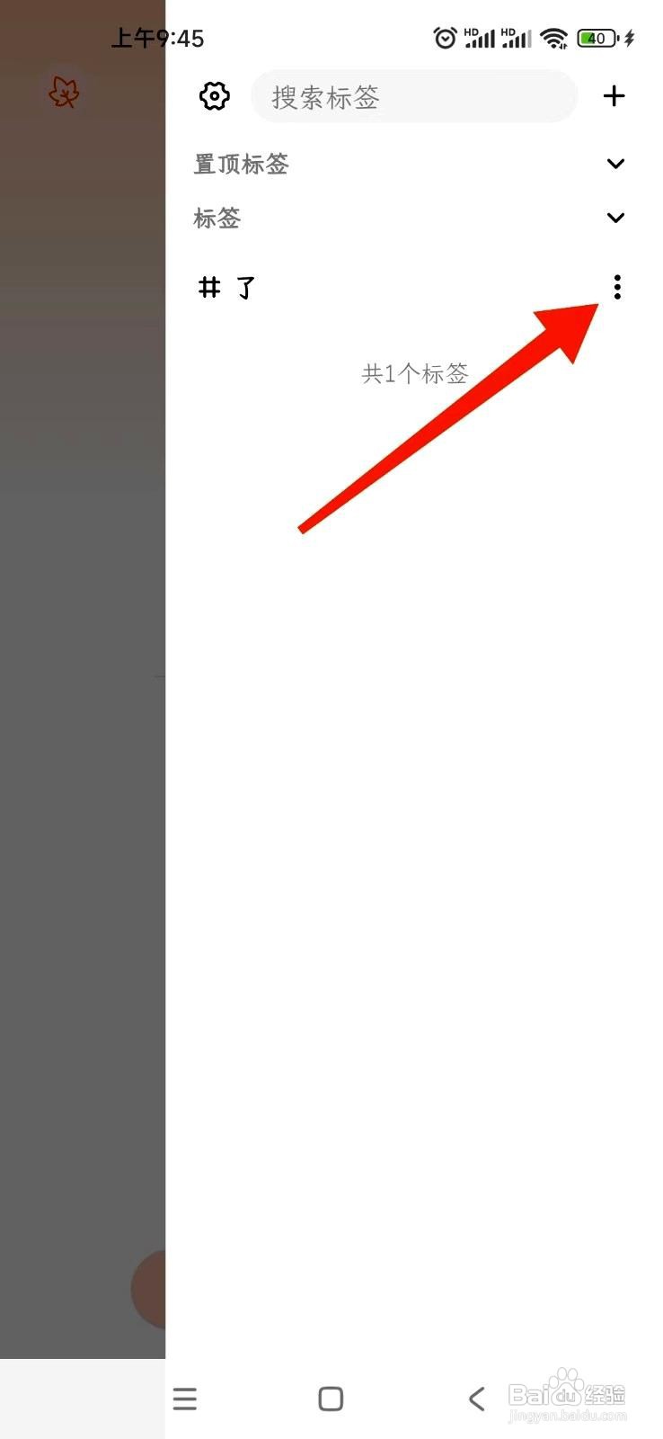 一叶日记app如何将标签转为二级标签