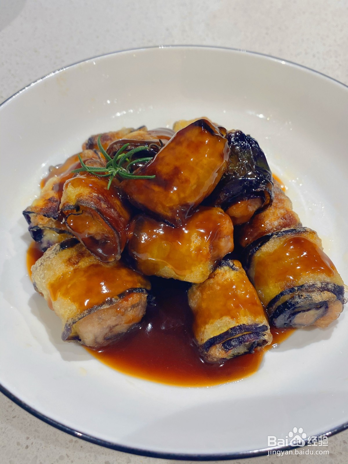 糖醋茄子肉卷的做法