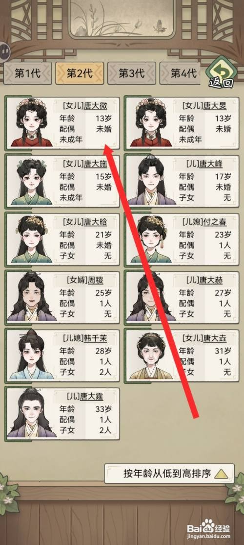 祖宗模拟器传承查看第2代人员如何操作